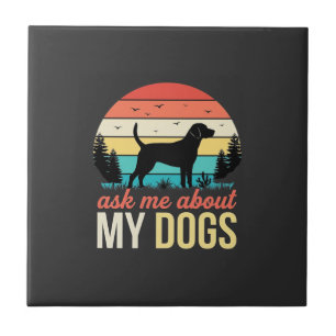 Azulejo Pregúntame sobre mis perros Retro Sunset_1