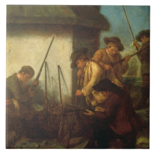 Azulejo Preparando los armas (aceite en lona)