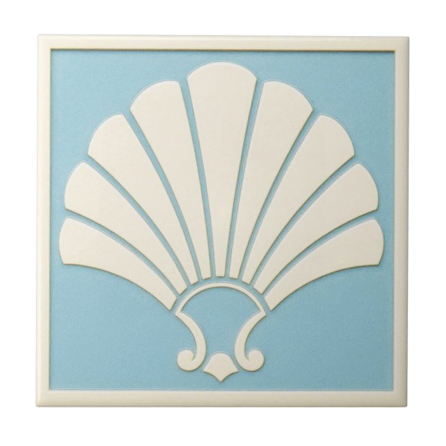 Azulejo Pretty Pale Blue and off White Deco Ceramic (Frente)