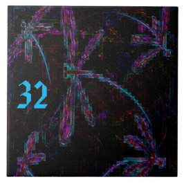 Azulejo Pretty Pink and Purple Dragonflies