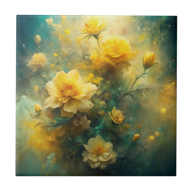 Azulejo Pretty Yellow Flowers  (Frente)