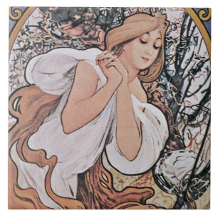 Azulejo Primavera (cuatro estaciones), Mucha