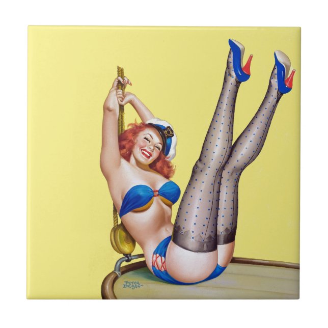 Azulejo Primer compañero de Peter Driben 1953 (Frente)