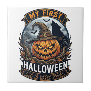 Azulejo Primer Halloween como hermano Pumpkin Wolf Moon_1