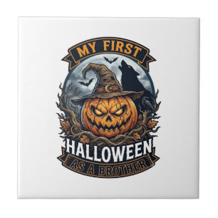 Azulejo Primer Halloween como hermano Pumpkin Wolf Moon_1