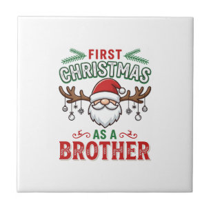 Azulejo Primer Navidad como un hermano Santa Gnome
