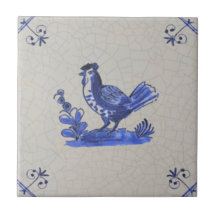 Primeros Blue Delft Hen Antique Repro