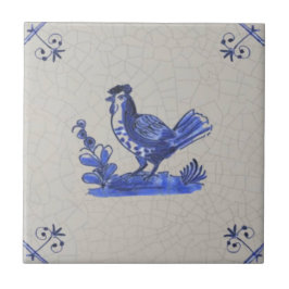 Azulejo Primeros Blue Delft Hen Antique Repro 
