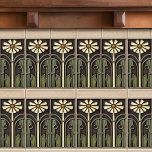 Azulejo Primrose Art Deco Floral Wall Decoración Art Nouve<br><div class="desc">¡Bienvenidos a CreaTile! Aquí encontrará diseños de baldosas hechos a mano que he hecho personalmente artesanalmente y vintage baldosas de barro cerámico y porcelana, ya sean manchadas o naturales. Me encanta diseñar productos de cerámica y azulejos, con la esperanza de darte una manera de transformar tu hogar en algo que...</div>