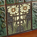 Azulejo Primrose Art Deco Floral Wall Decoración Art Nouve<br><div class="desc">¡Bienvenidos a CreaTile! Aquí encontrará diseños de baldosas hechos a mano que he hecho personalmente artesanalmente y vintage baldosas de barro cerámico y porcelana, ya sean manchadas o naturales. Me encanta diseñar productos de cerámica y azulejos, con la esperanza de darte una manera de transformar tu hogar en algo que...</div>
