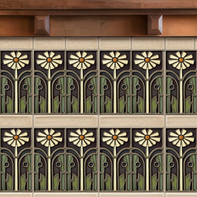 Azulejo Primrose Art Deco Floral Wall Decoración Art Nouve (Subido por el creador)