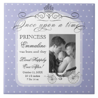 Azulejo Princesa Carriage Polka Dot Swirl Foto Bebé