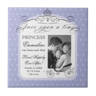 Azulejo Princesa Carriage Polka Dot Swirl Foto Bebé