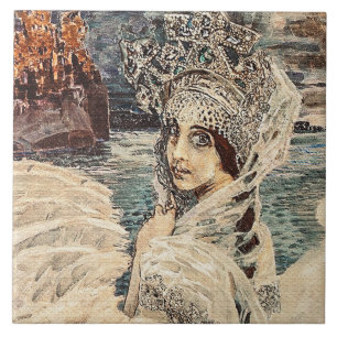 Azulejo Princesa Cisne Belleza Vintage Pintura Vrubel