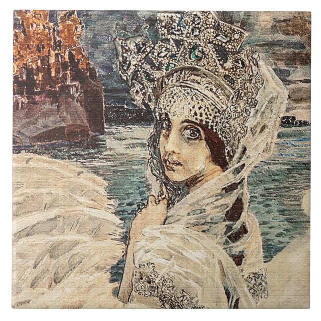 Azulejo Princesa Cisne Belleza Vintage Pintura Vrubel (Frente)