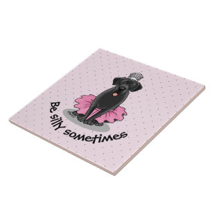 Azulejo Princesa de ballet de perro negra recuperadora de 