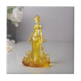Azulejo Princesa de cristal con vestido amarillo