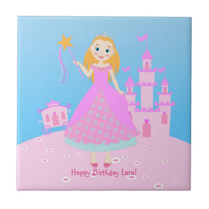 Azulejo Princesa de cuento de hadas en Fiesta de nacer ros