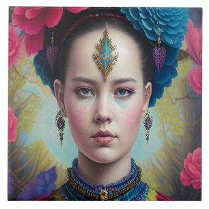 Azulejo Princesa de estilo con vestimenta escocesa