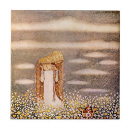 Azulejo "Princesa Tuvstarr" acuarela John Bauer