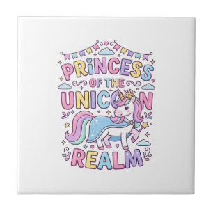 Azulejo Princesa Unicornio del Reino Unicornio Encantador