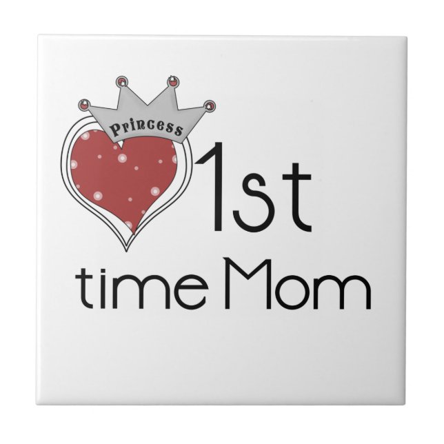 Azulejo Princess Heart First Time Mom Gifts (Frente)