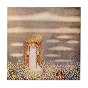 Azulejo “Princess Tuvstarr” John Bauer Acuarela