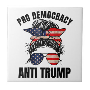 Azulejo Pro Democracia - Bandera estadounidense anti Trump
