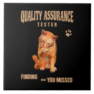 Azulejo Probador de QA Gato Humor