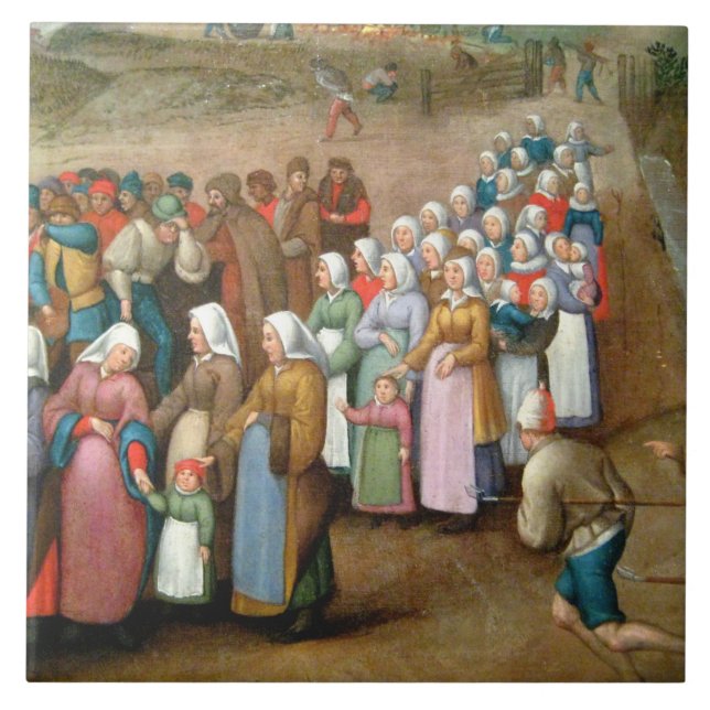 Azulejo Procesión Boda tradicional (arte vintage) (Frente)