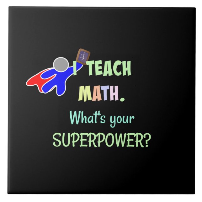 Azulejo Profesor de Matemáticas, Superhéroe (Frente)