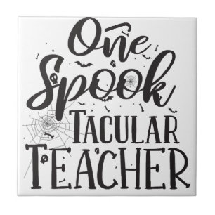 Azulejo Profesor Espeluznante - Halloween Divertido para P