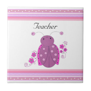 Azulejo Profesora Mariquita Rosa y Púrpura