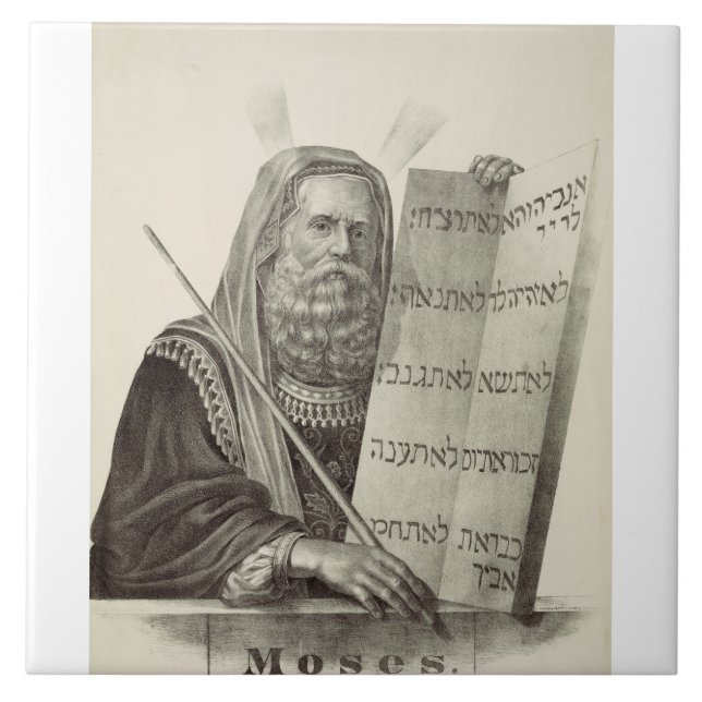 Azulejo Profeta Moisés con las Tablas de la Ley (Frente)