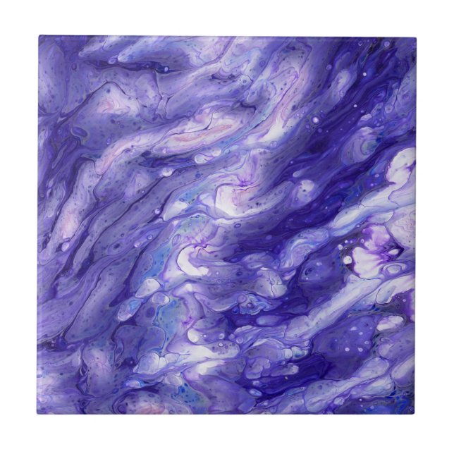 Azulejo Profundidades De Galaxia Púrpura Acrílico Fluido V (Frente)