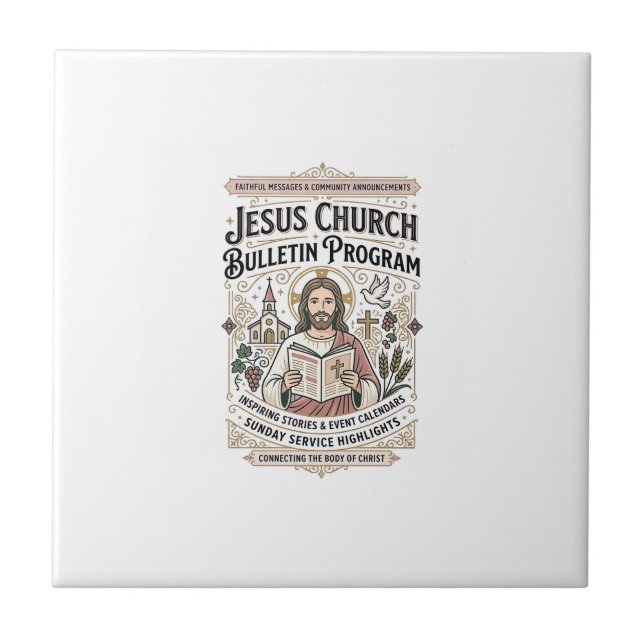 Azulejo Programa de Boletín de la Iglesia de Jesús Boletín (Frente)