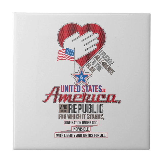 Azulejo Promesa de Lealtad de los Estados Unidos (Frente)
