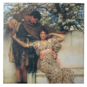 Azulejo Promesa de primavera (por Lawrence Alma-Tadema)