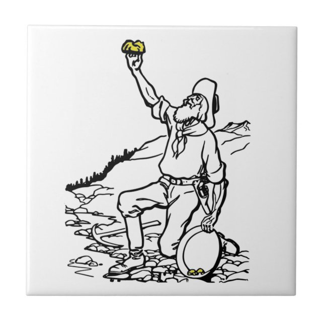 Azulejo Prospector minero de oro de antaño (Frente)