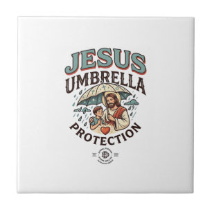 Azulejo Protección de paraguas de Jesús Protección de para