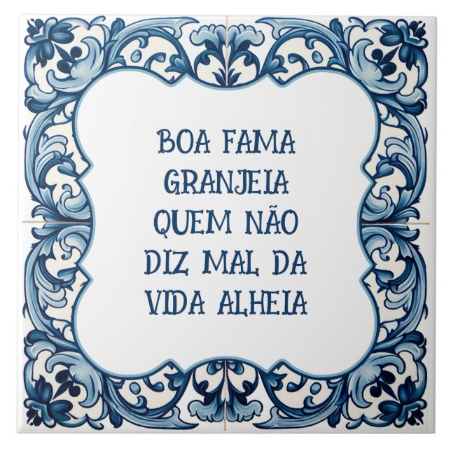 Azulejo Provérbio português (Frente)