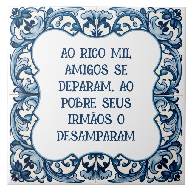 Azulejo Provérbio português (Frente)
