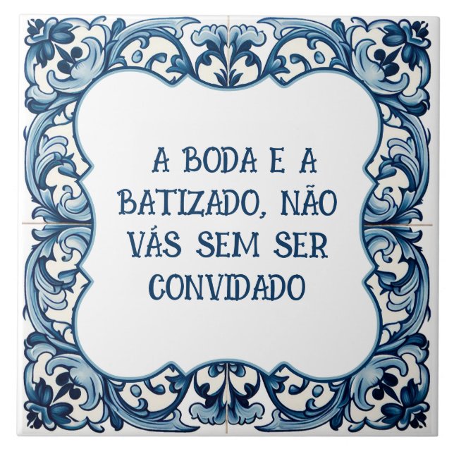 Azulejo Provérbio português (Frente)