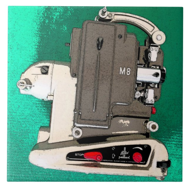 Azulejo Proyector de películas vintage (Frente)