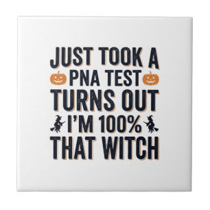 Azulejo Prueba de Bruja Divertida Cotización de Halloween