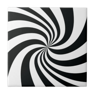 Azulejo Psicodelic Black Swirl Guay Trippy Spiral