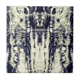 Azulejo psychedelic abstract art black and white