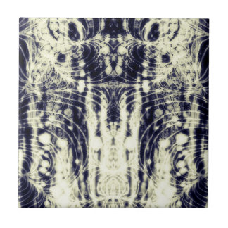 Azulejo psychedelic abstract art black and white