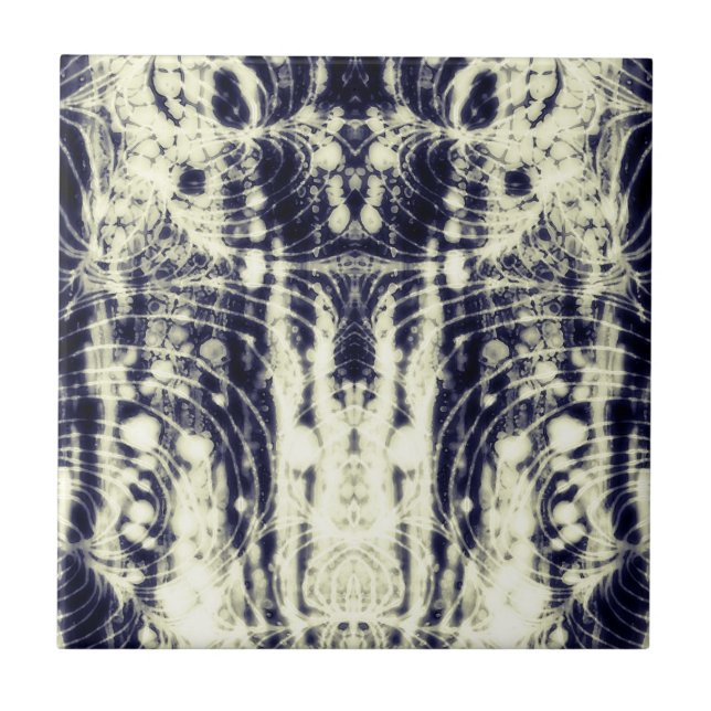 Azulejo psychedelic abstract art black and white (Frente)