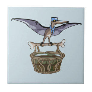 Azulejo Pteranodon Llevando Una Cesta